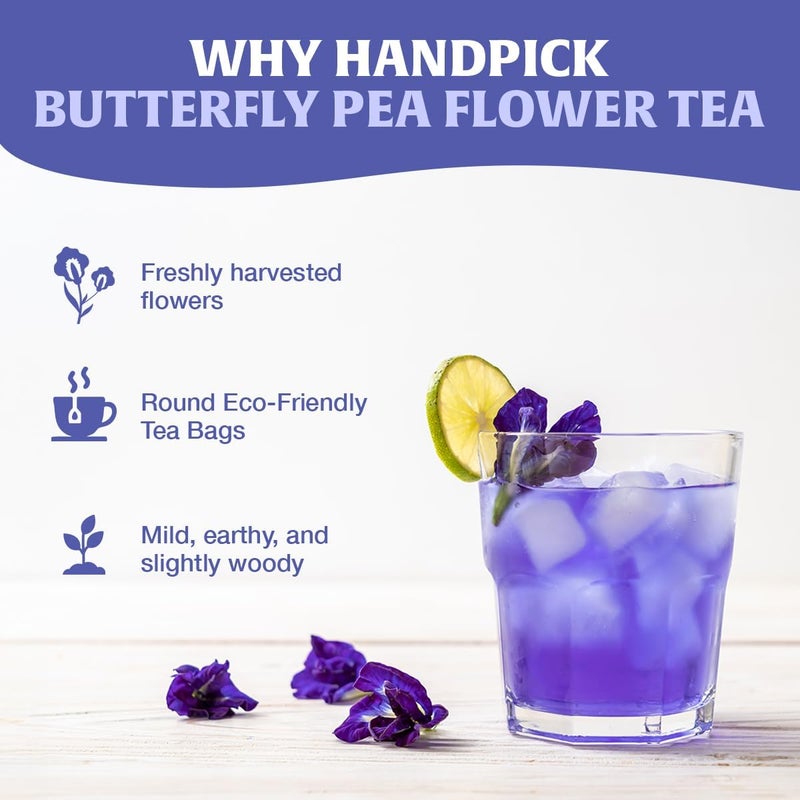 HANDPICK Butterfly Pea Flower Herbal Tea - 100 Bags - Image 3